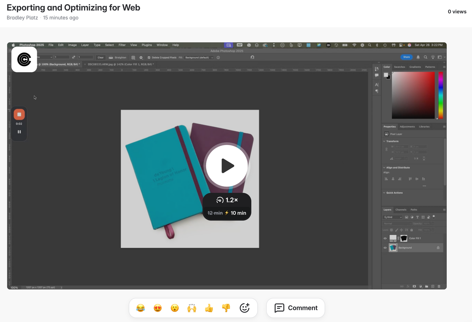 Optimizing and Saving for Web