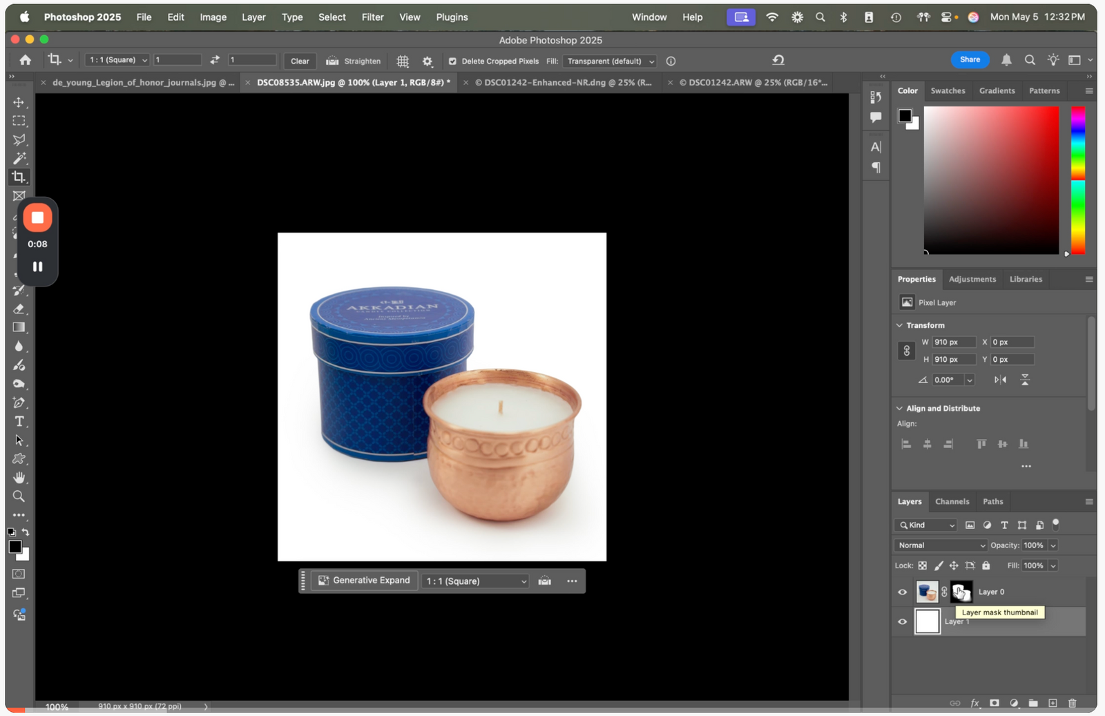 Generating backgrounds with AI in Photoshop