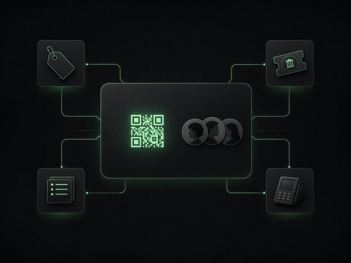 Museum OS: digital membership card with household members, connected to discount, ticketing, orders, and POS modules